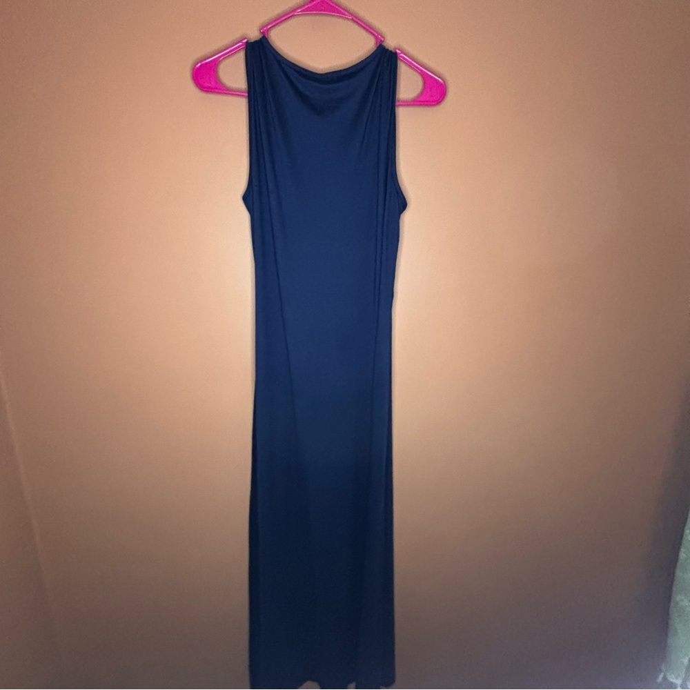 Elegant Navy Blue Sleeveless Dress